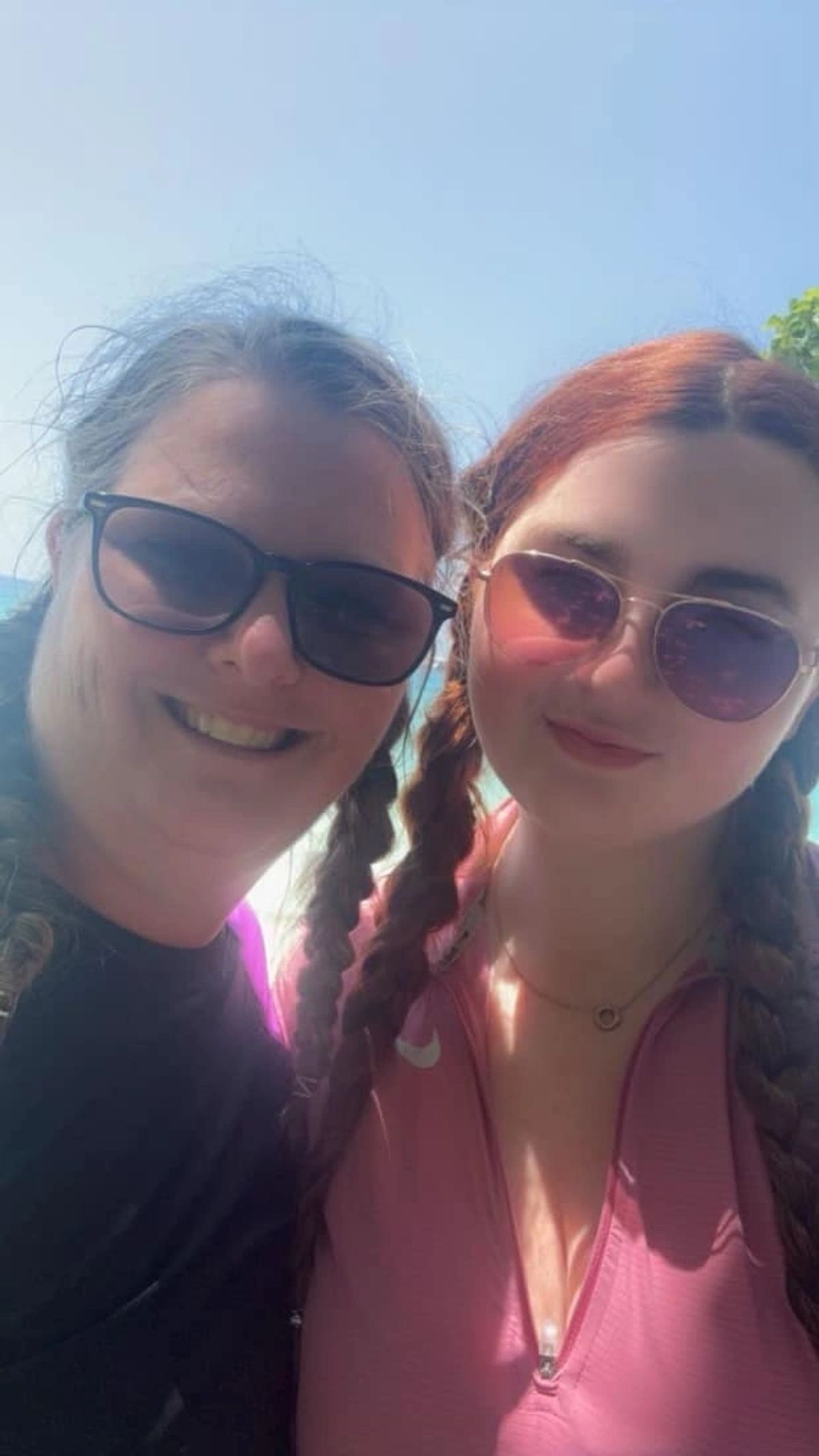 Tina and Jayna enjoying a sunny beach day together