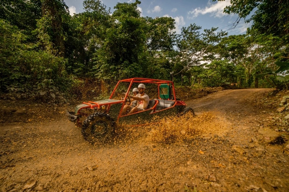 Off-road buggies ready for an excursion in Punta Cana
