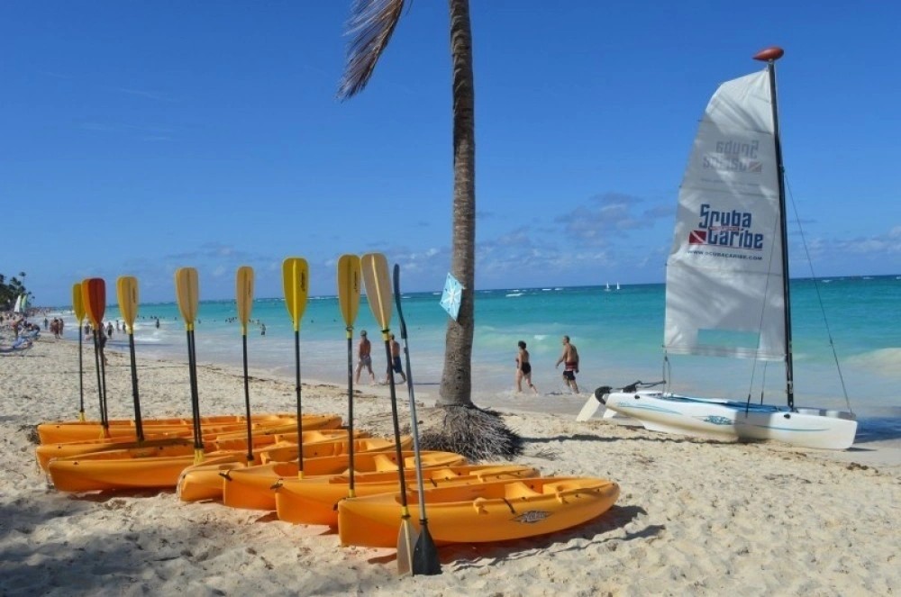 A catamaran cruise on clear Caribbean water