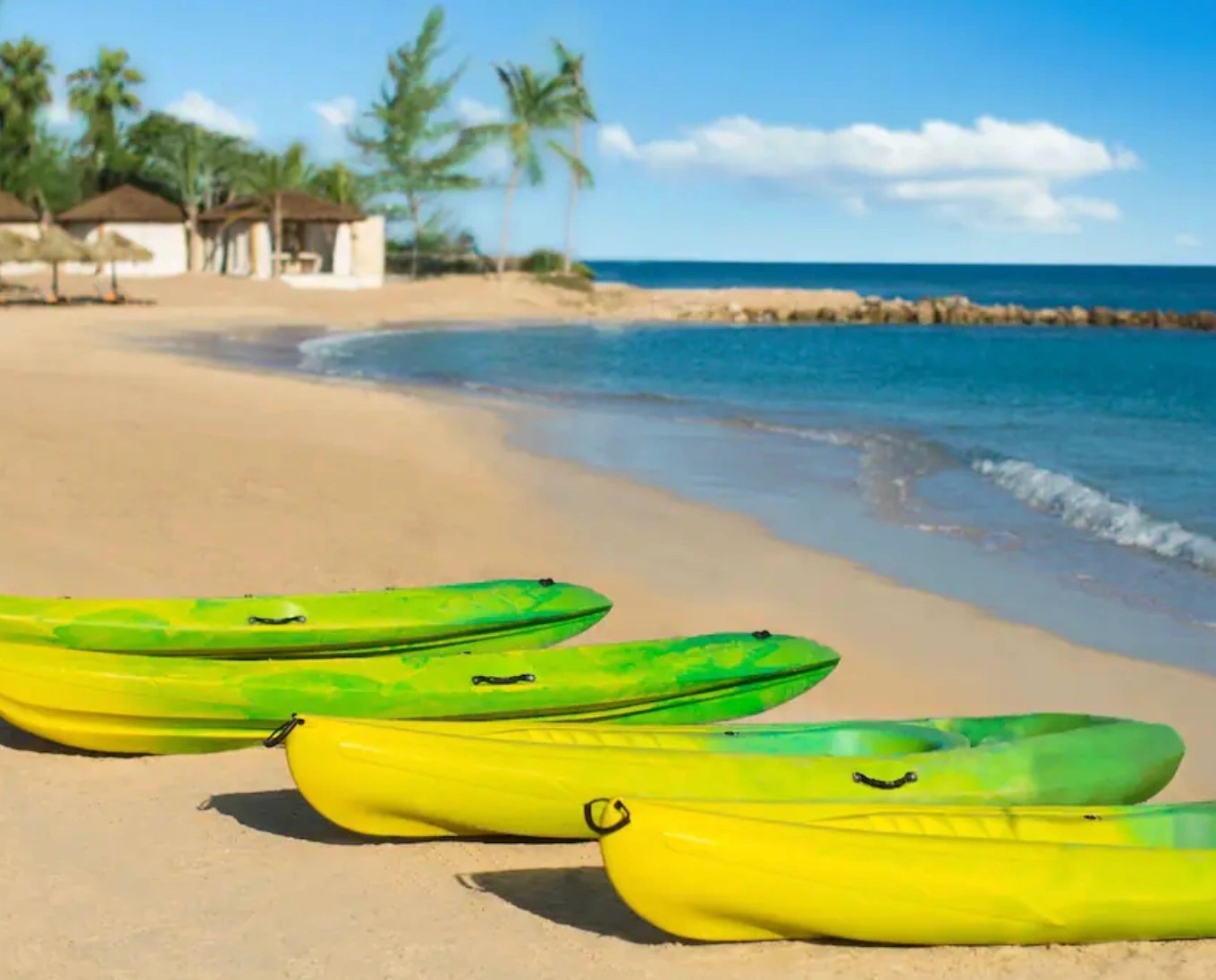 A quiet beach on the coast of Jamaica