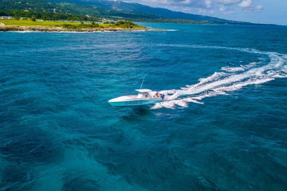A boat excursion on the clear waters around Jamaica