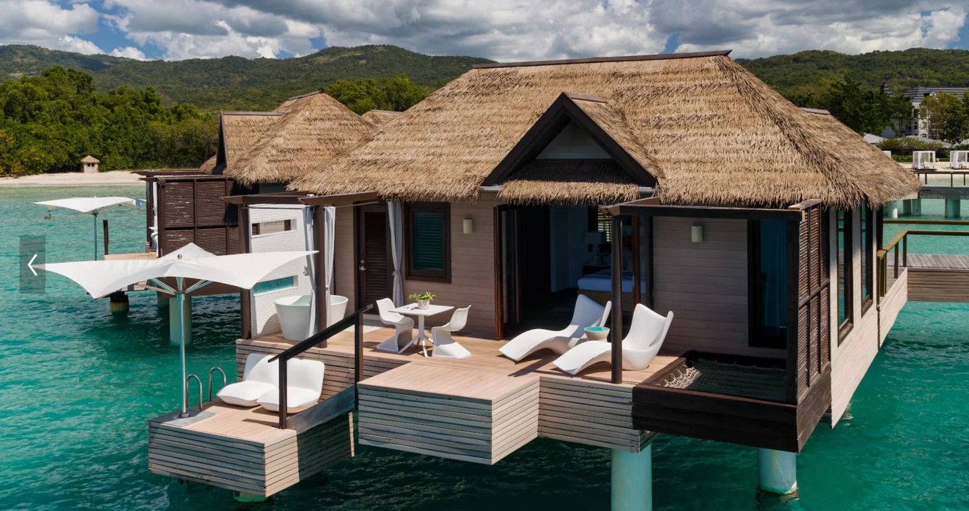 Overwater villa at Sandals South Coast in Jamaica
